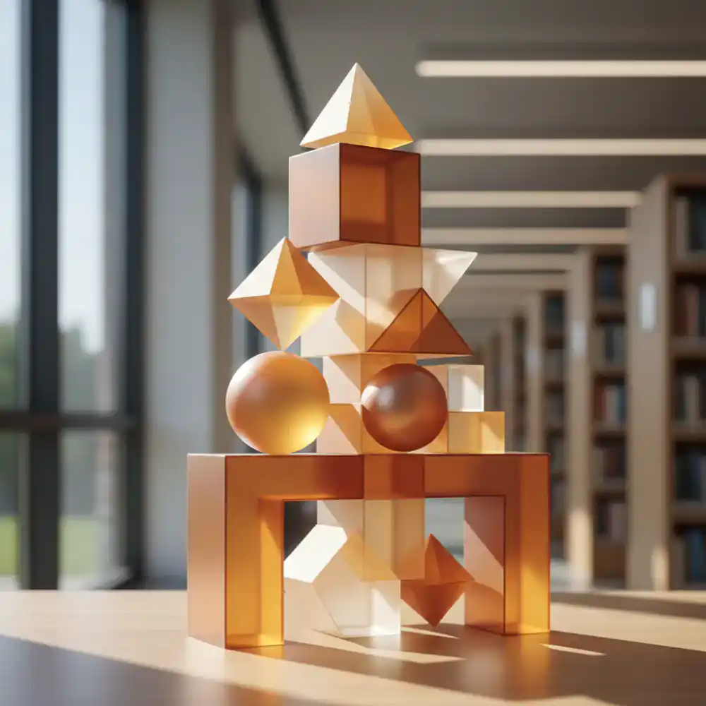 Abstract geometrical representation of foundational learning building blocks