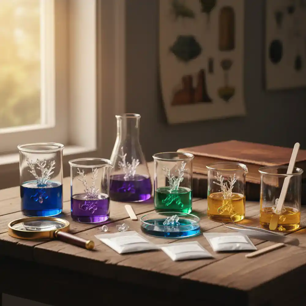 Crystal growing science set components